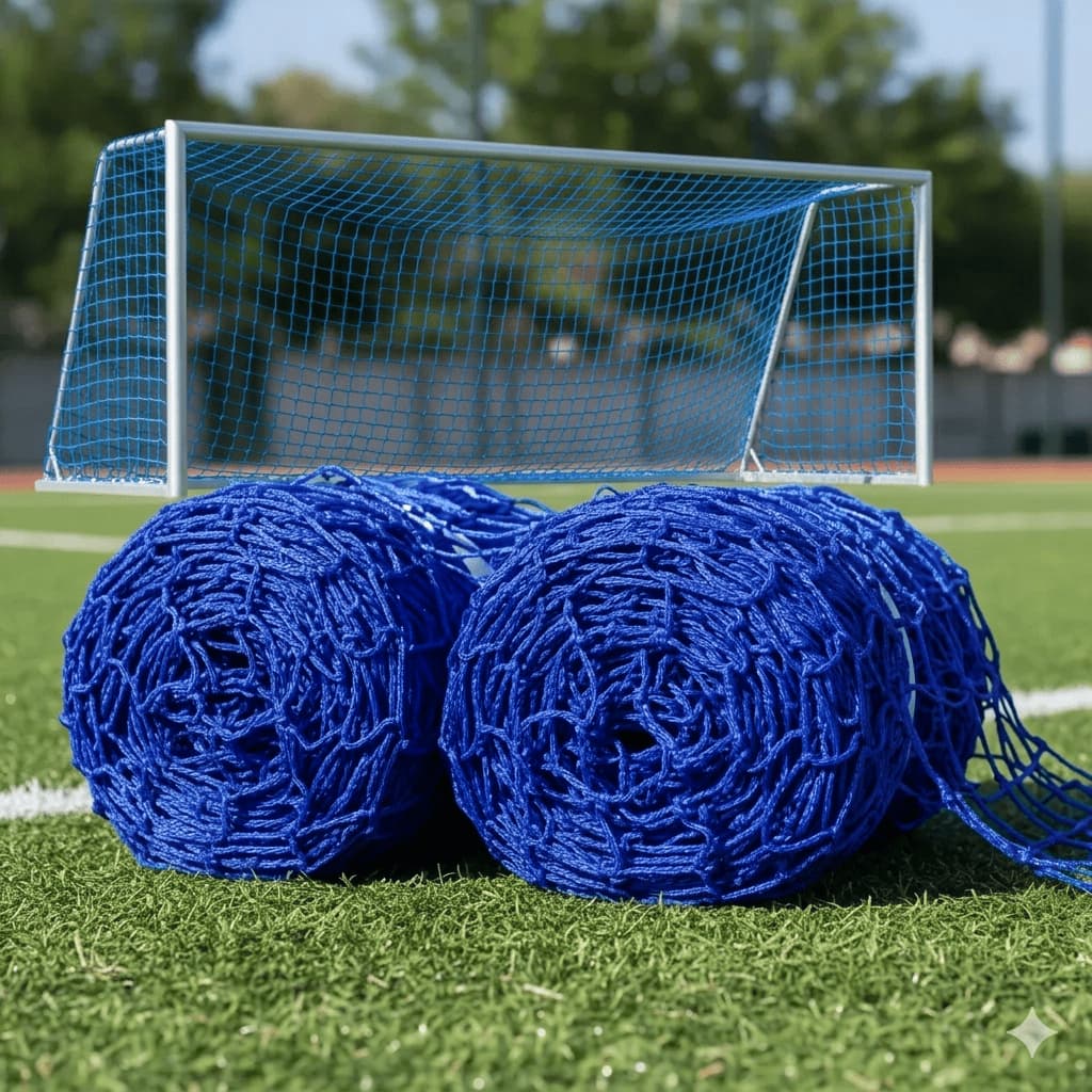 Rede Gol Society Fio 2mm - 4 Metros Véu Cor Azul + Bola