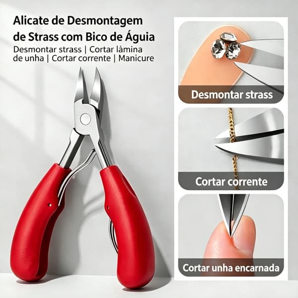 Alicate mola dupla De Cortar Unha Curvado Profissional Aço Inox Manicure Pedicure Podologia De Unha