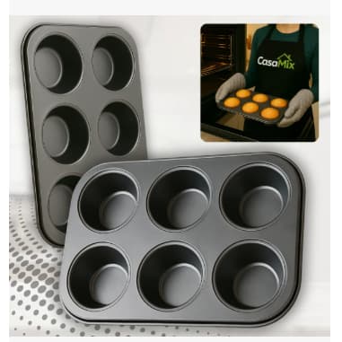 Forma de Cupcake Antiaderente  6 cavidades