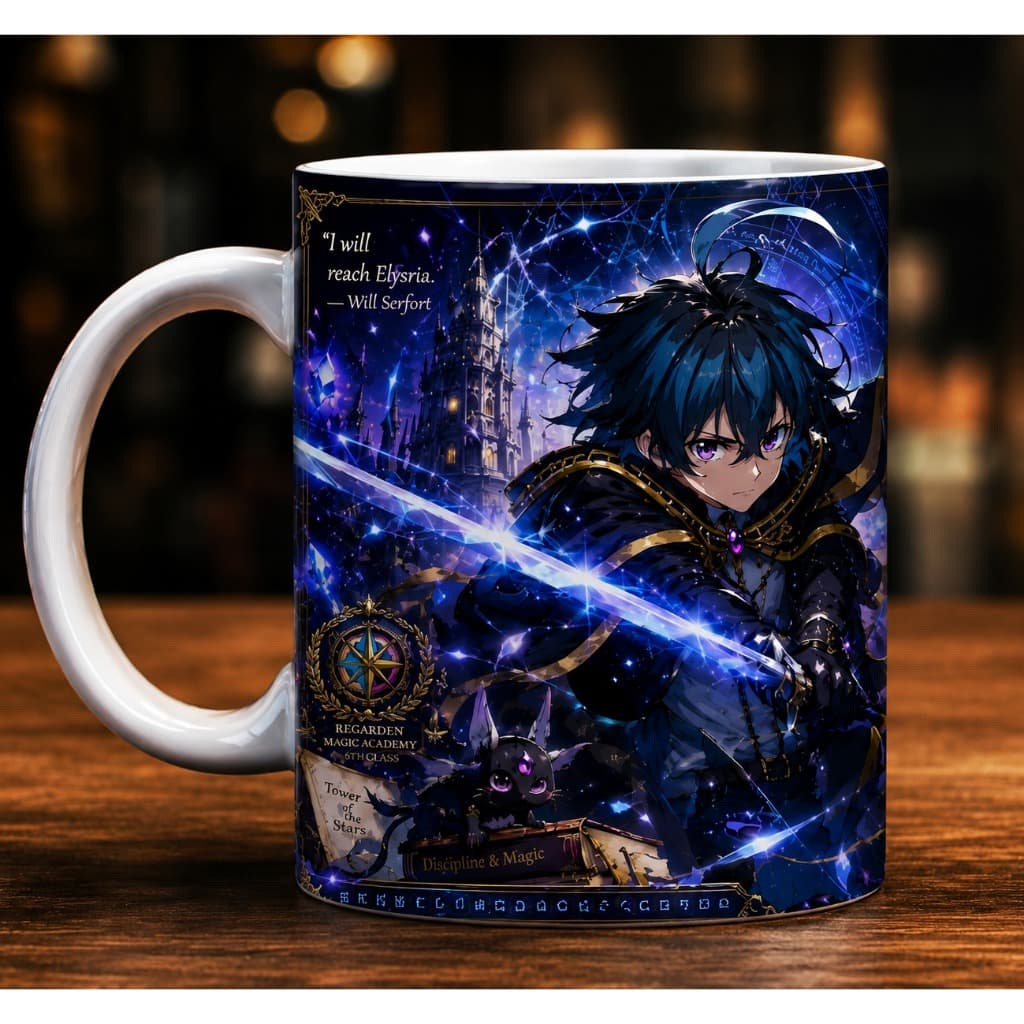 Caneca Wistoria Wand and Sword Will Serfort e Magia Vander Anime Personalizada 325ml