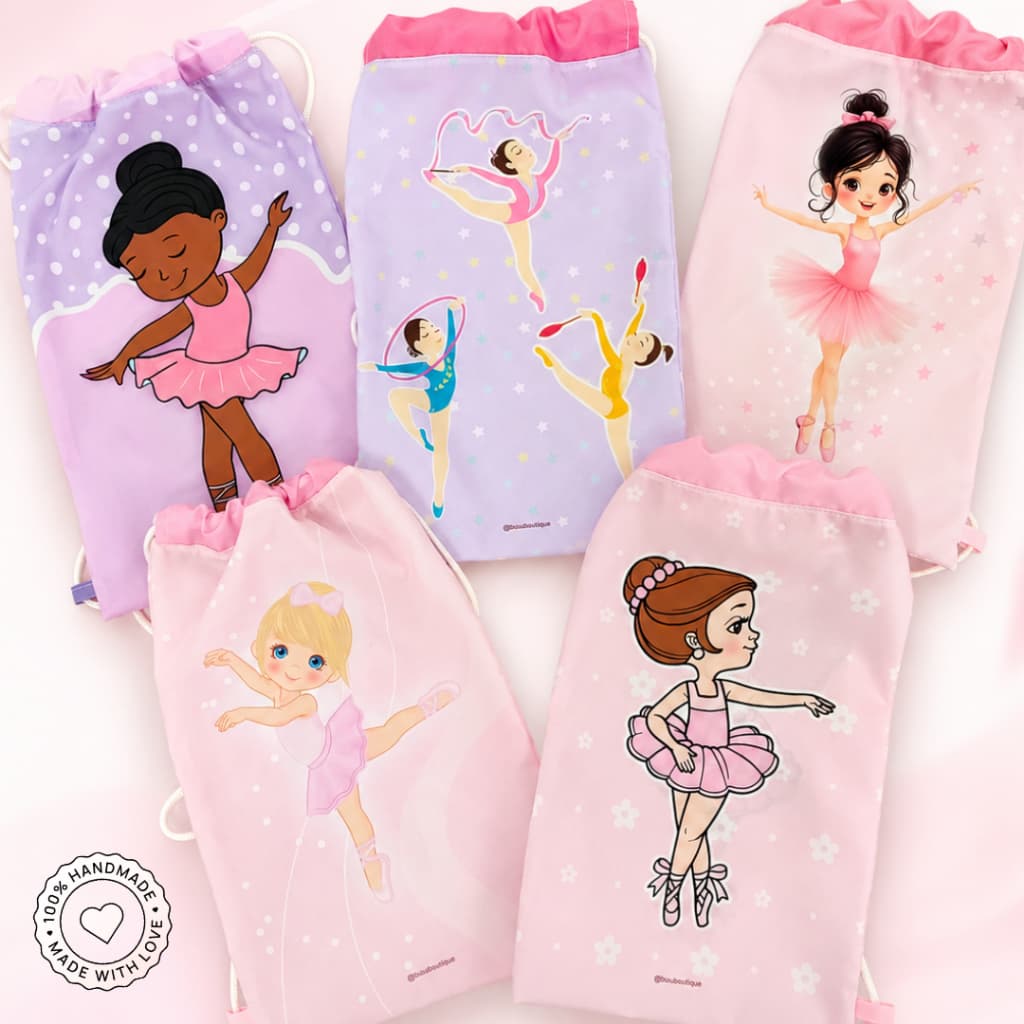 Mochila Saco Ballet | Ginástica Rítmica | Porta Sapatilhas | Bolsa Bailarina rosa | Infantil Voltas as aulas