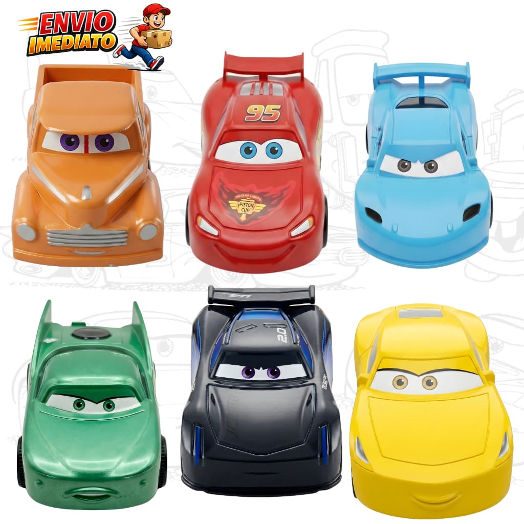 Kit Carrinhos Carros Relampago Mcqueen Fricção Brinquedo Infantil Coleção O Filme