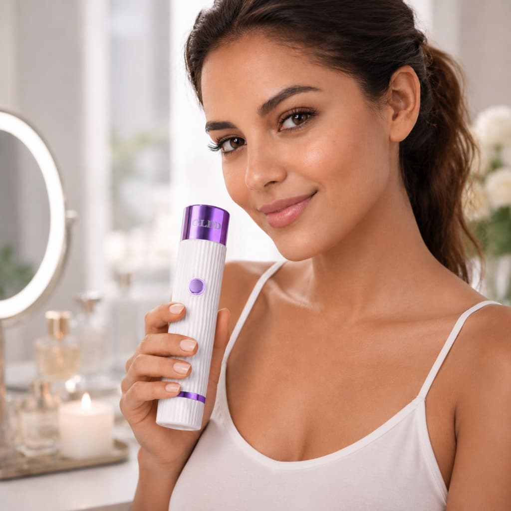 Depilador Facial Feminino 2 em 1 Batom Elétrico Recarregável USB Para Buço Sobrancelhas e Rosto