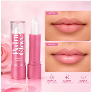 Balm Labial Glow Vivai Hidratante Labial Iluminador Brilho Natural Hidrata e Ilumina os Lábios