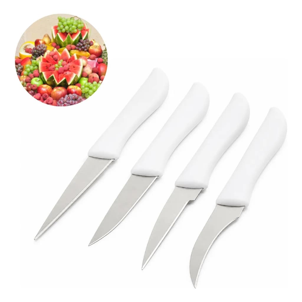 Kit 4 Facas De Esculpir Decorar Legumes E Frutas Kehome