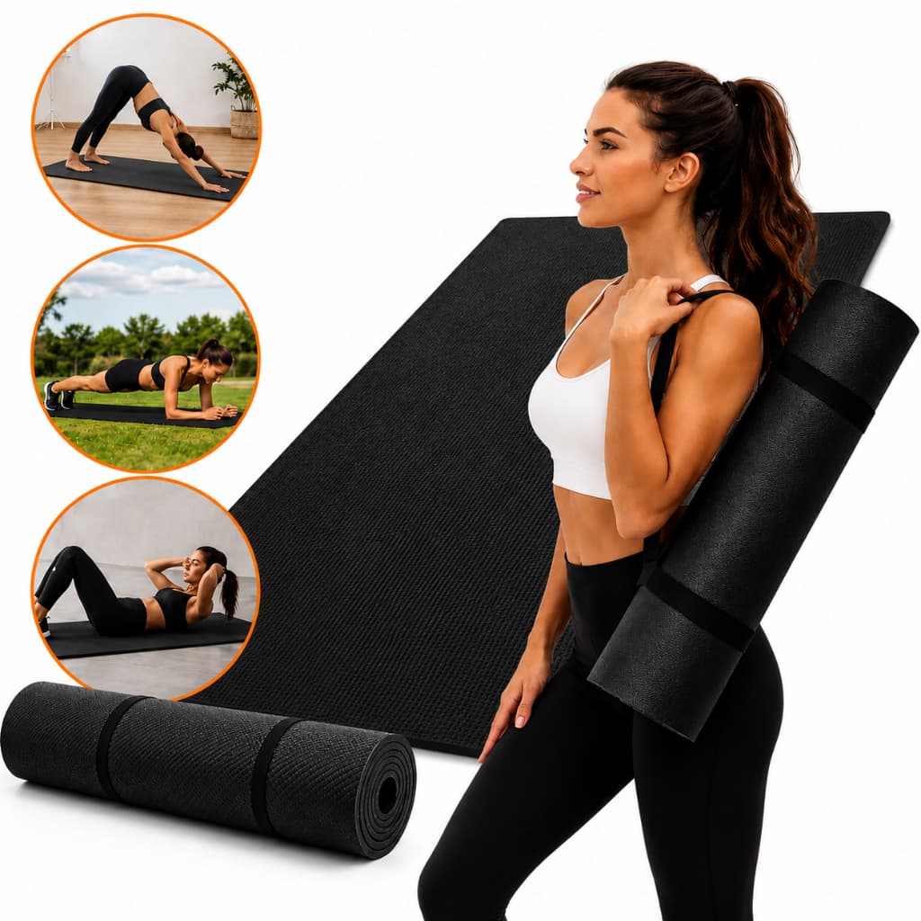 Tapete Tatame EVA Yoga Pilates Treino Funcional Academia Antiderrapante Impermeável Alta Densidade 100x50cm Pro Com Alça