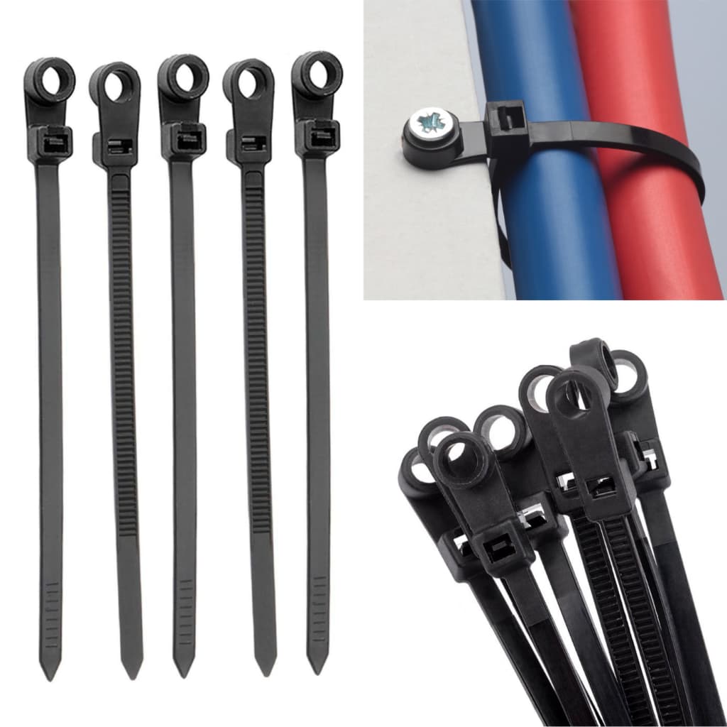Kit 50 Abraçadeira Enforca Gato 4,8x200mm de Nylon com Olhal