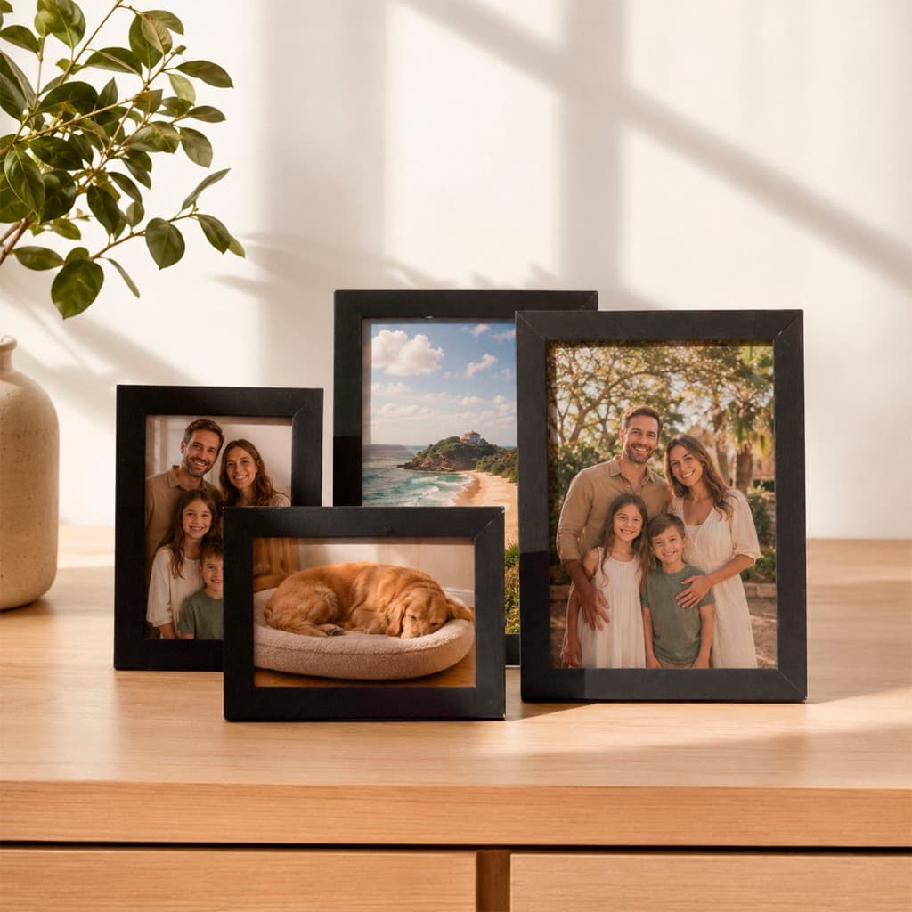 Kit 4 Molduras Porta Retrato Madeira 10x15 e 15x21 Porta-Retrato Decoração Casa