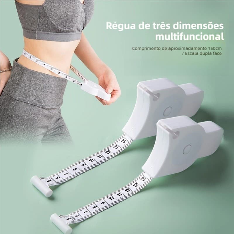 Fita Métrica Corporal Retrátil 150cm Com Trava Trena Antropométrica Medidor de Cintura Fitness Academia Nutricionista