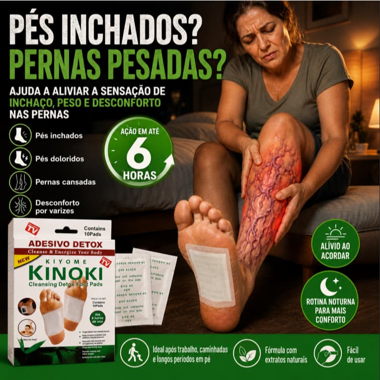 Estoque no Brasil! Adesivo Detox para Pés, ajuda nas varizes e alivia pernas cansadas
