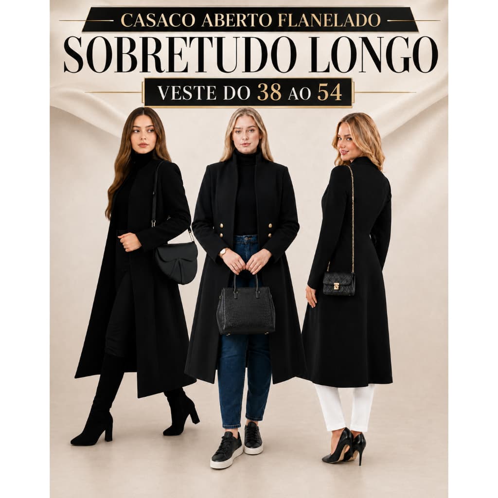 CASACO FEMININO FLANELADO CARDIGAN LONGO ESTILO PONCHO COM MANGAS SOBRETUDO MODA EVANGÉLICA PLUS SIZE MAIS VENDIDO