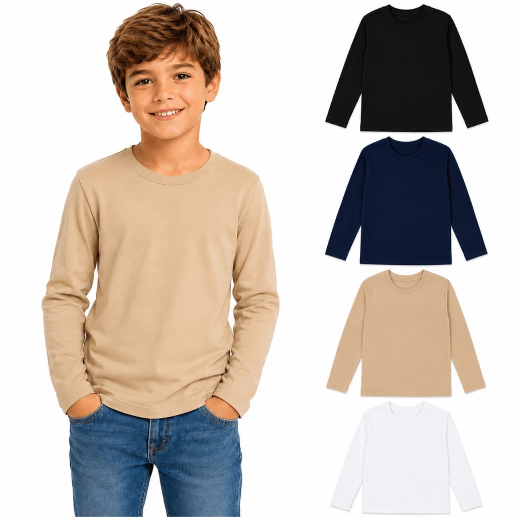 Kit 3 Blusas Térmicas Infantil Menino Peluciada Segunda Pele Inverno Quentinha Tam 4 ao 16 Sortidas