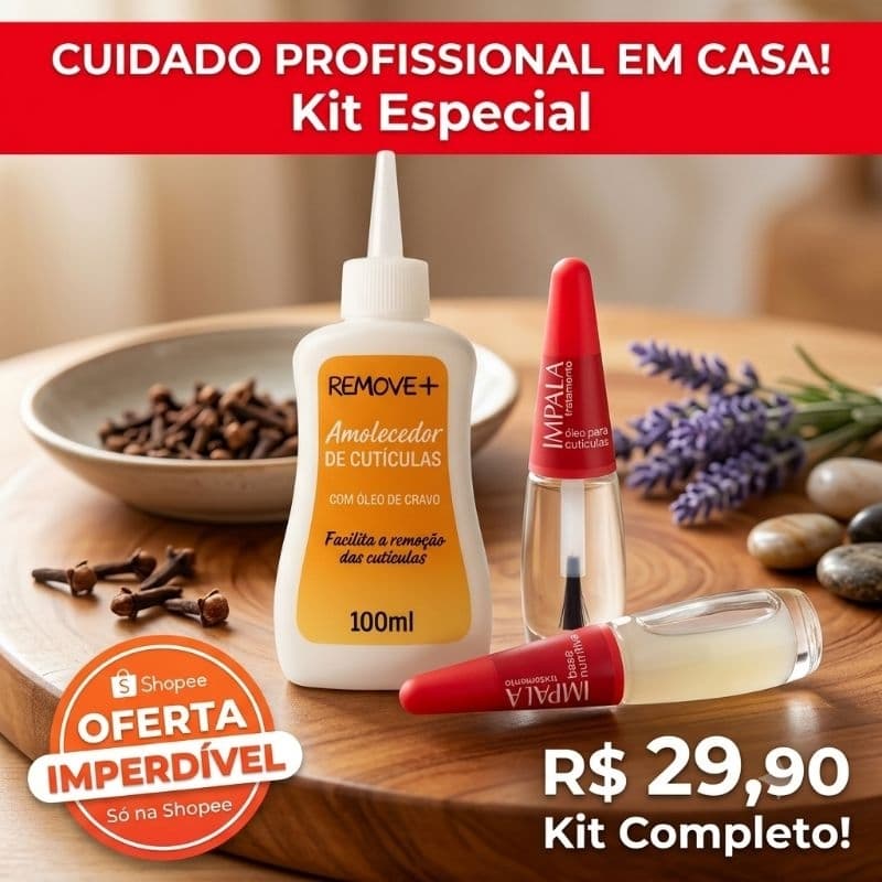 Kit Manicure Perfeita - Amolecedor de Cutículas Remove+ Óleo de Cravo + Base Nutritiva e Óleo Impala