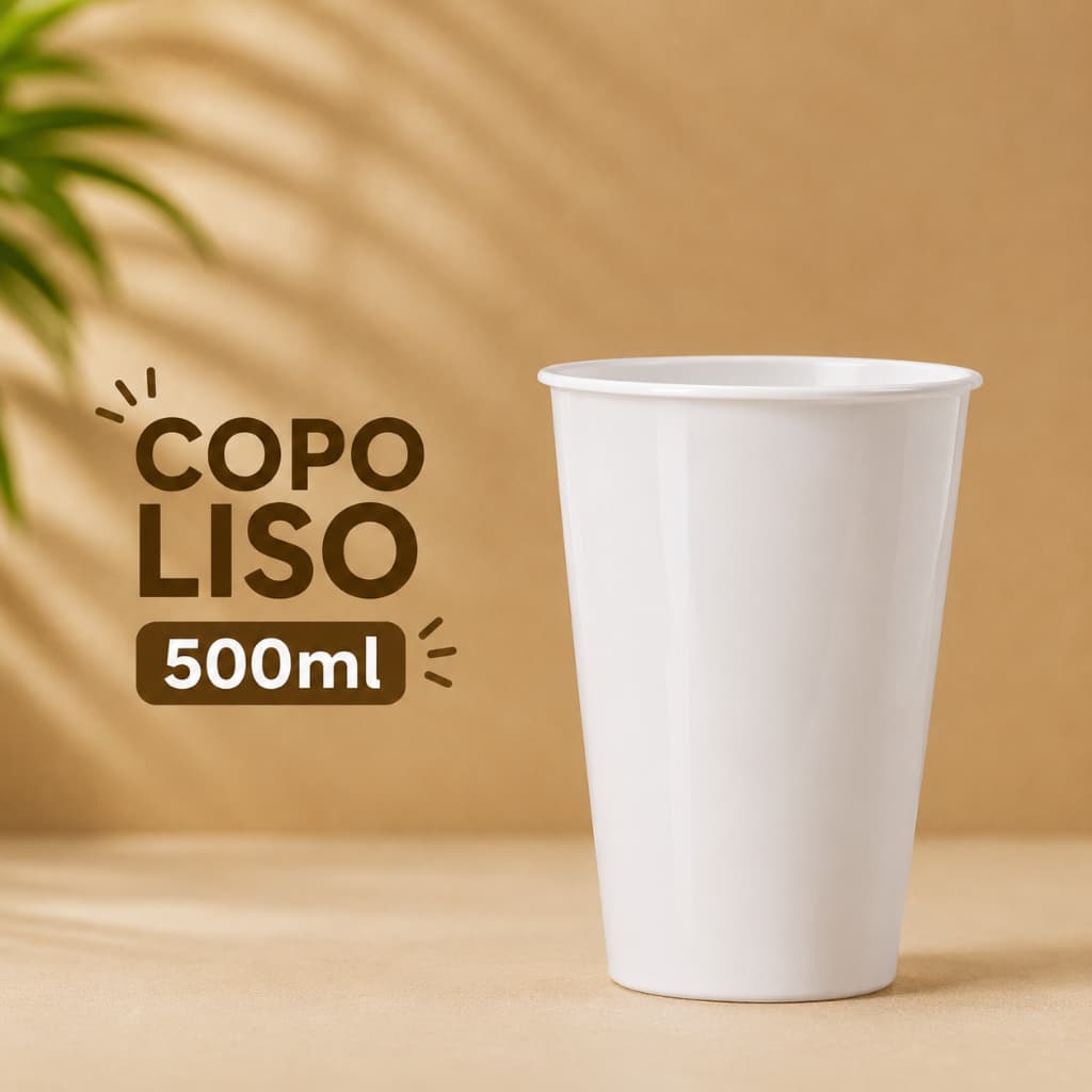 Kit 40 Copos Twister 500ml Branco Liso Resistente Para Festas e Eventos