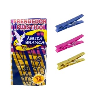 Prendedor de Plástico Águia Branca - Sortidos