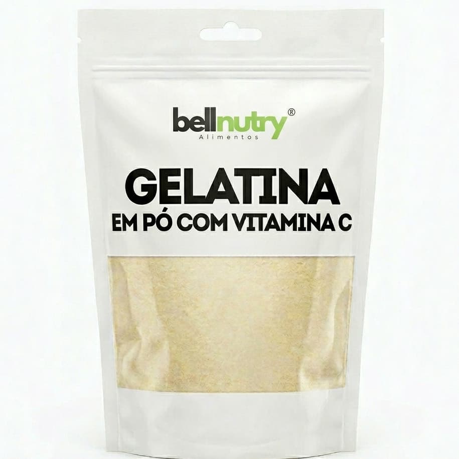 Gelatina com Vitamina C 500g Sem Sabor Artificial BellNutry Enriquecida Com Vitamina C