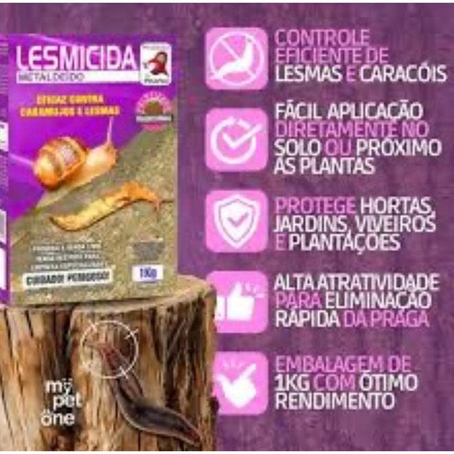 Kit 5 Lesmicida Elimina Lesmas Caramujos Isca Granulada com Atrativo Resistente à Água 50GG