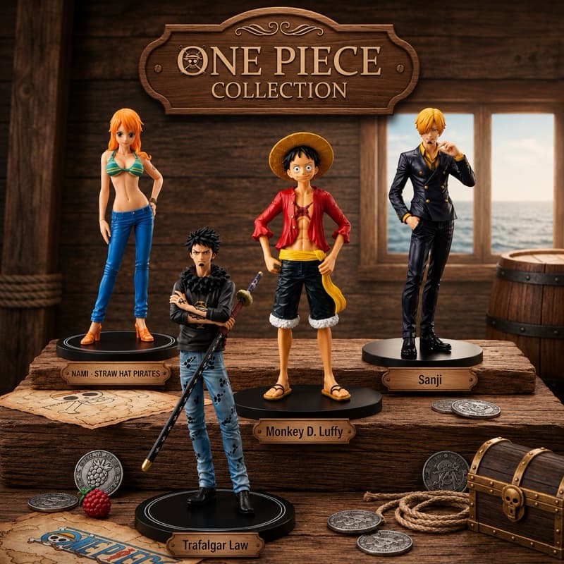 Boneco One Piece 20cm – Action Figure Colecionável com Base
