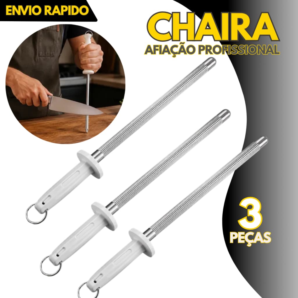 3, 2 ou 1 un - Chaira Profissional 10 Polegadas Fuzil Amolador Facas Cozinha Açougue Churrasco