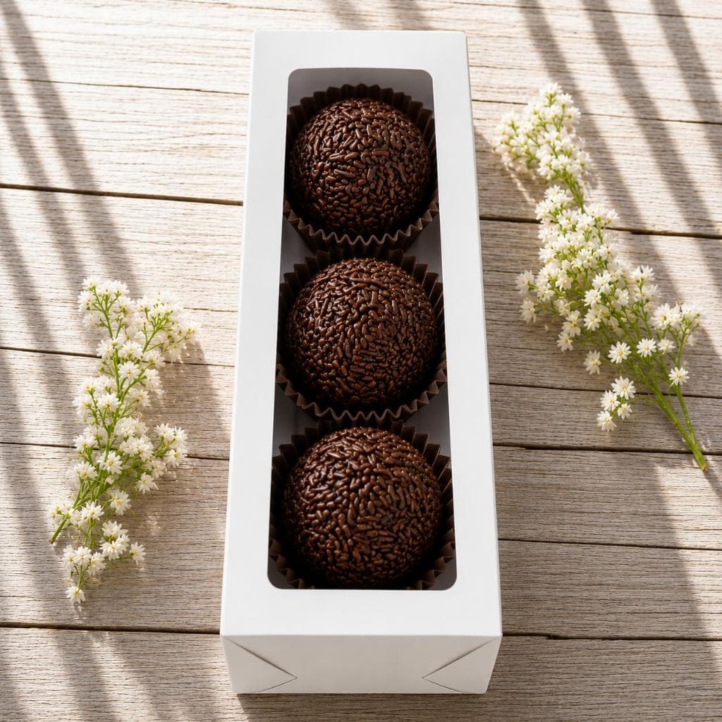 10 caixas embalagens brancas para 3 bombons doces gourmet branco