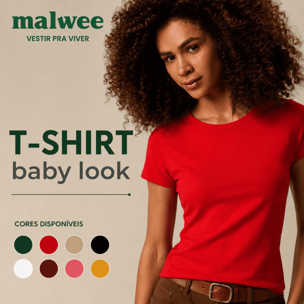 BLUSA T-SHIRT MALWEE | ALGODÃO SUSTENTÁVEL | QUALIDADE PREMIUM | CASUAL - ORIGINAL
