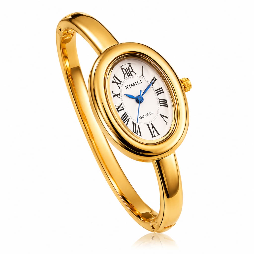 Relógio Feminino Elegante Luxo Dourado Estilo Joia Delicado Pulseira Bracelete Presente Feminino