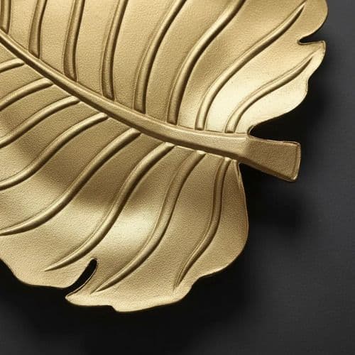 Folha Gold Grande Bandeja Decorativa Centro De Mesa 30x25