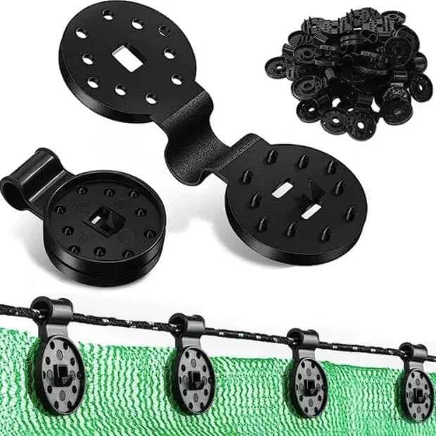 PRESILHAS GRAMPO PARA FIXAÇAO TELA SOMBRITE. Serve para hortas, jardins, garagens, áreas de lazer e viveiros de animais
