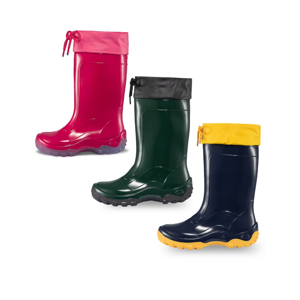 Bota Infantil Impermeável Azul Verde Rosa Pink Galocha Galochinha Com Amarra Pvc com Forro Conforto