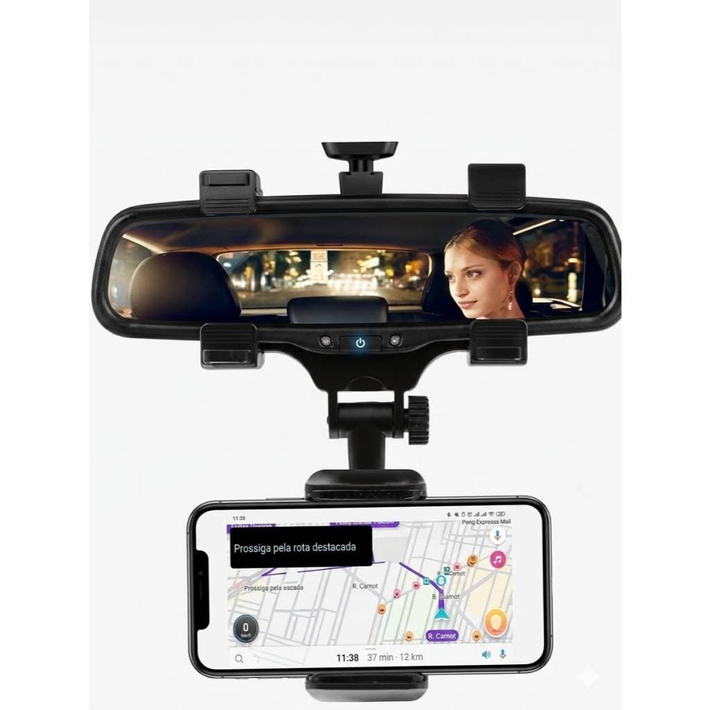 H'maston CJ-46 Suporte multifuncional para telefone móvel espelho retrovisor universal carro GPS 360