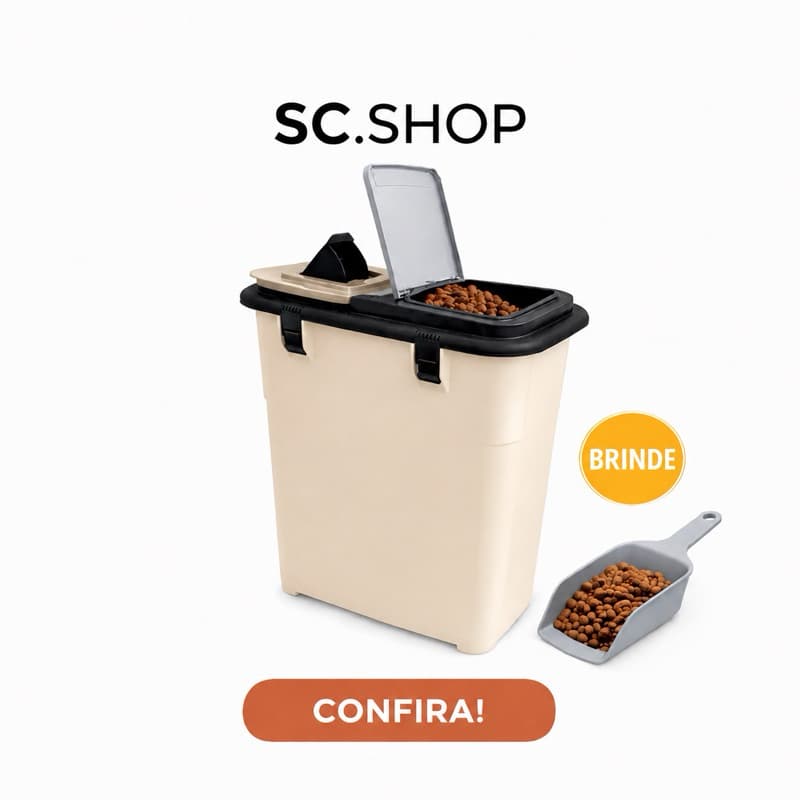 Porta Ração Mec Box 35 Litros - 15kg Armazenador de Ração - Fechamento com  Trava