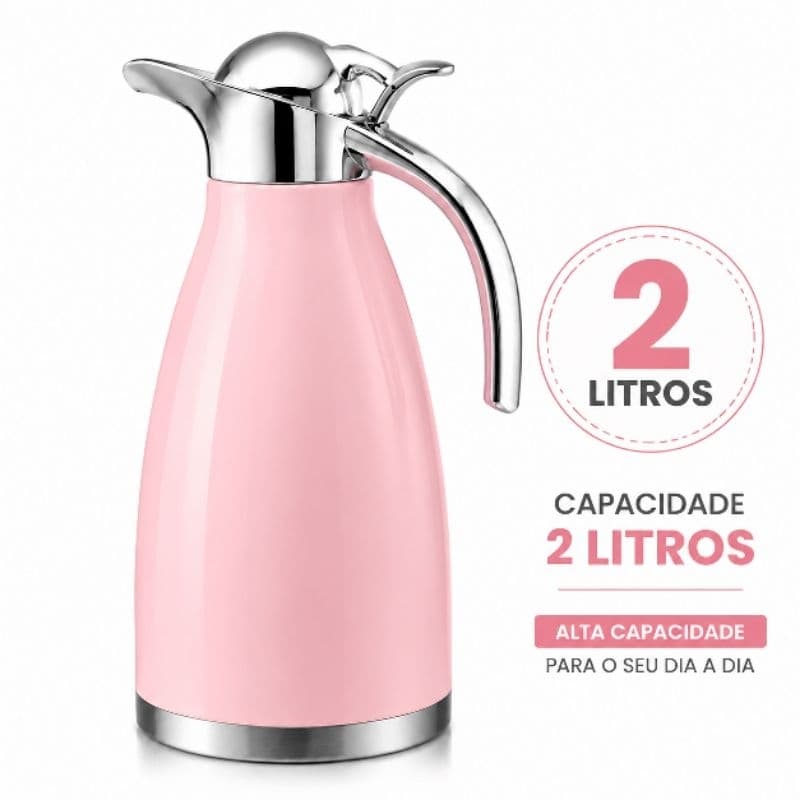 GARRAFA TÉRMICA PREMIUM 2 LITROS | LUXO E SOFISTICAÇÃO | QUENTE E FRIO