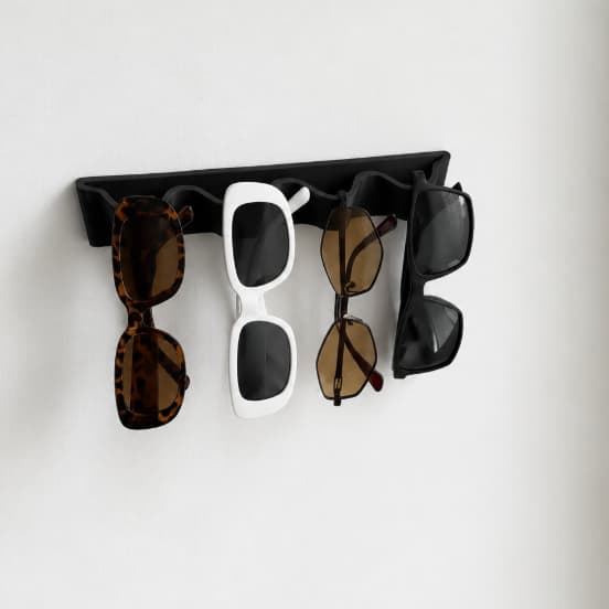 Organizador de Óculos de Parede Wave – Suporte para Até 4 Óculos
