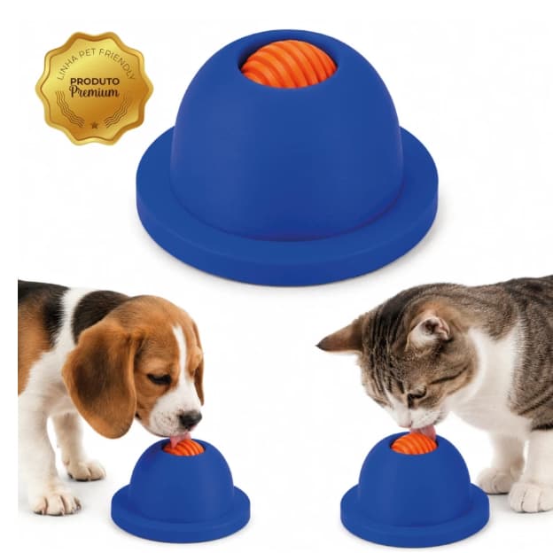 Lambedor Pet Bolinha Rotativa Tapete De Lamber Cães Gatos