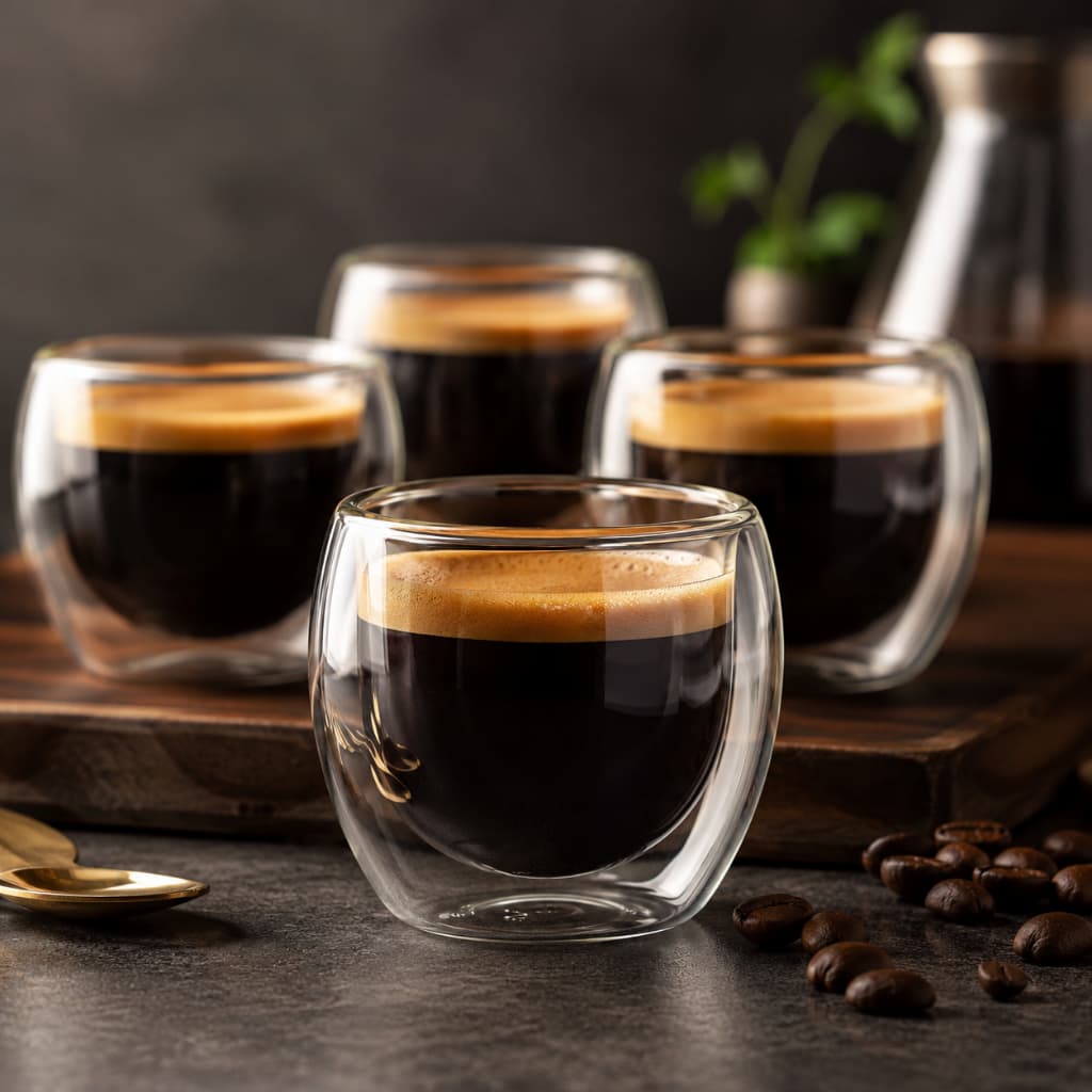 Kit 4 Copos Para Café Expresso Vidro Parede Dupla 90ml