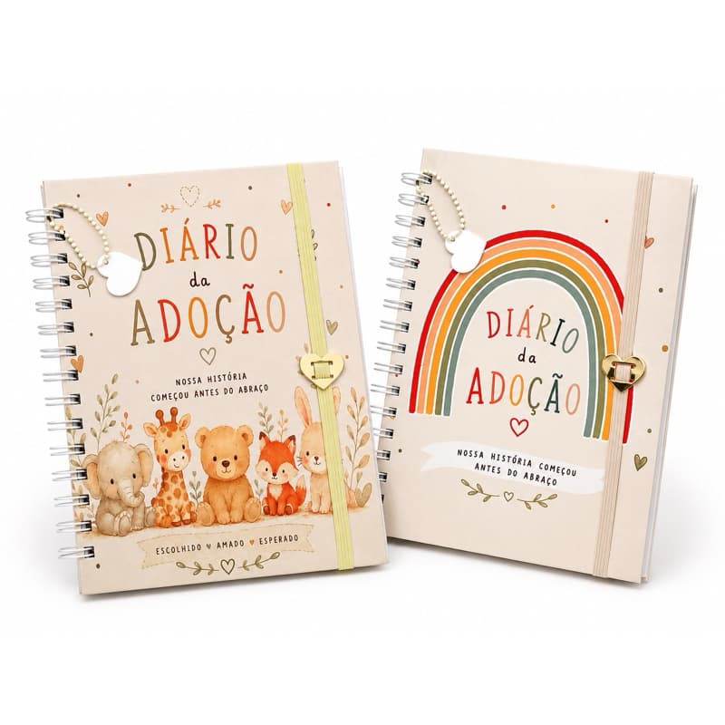 Diário da Adoção Personalizado com Nome – Livro de Memórias e Fotos