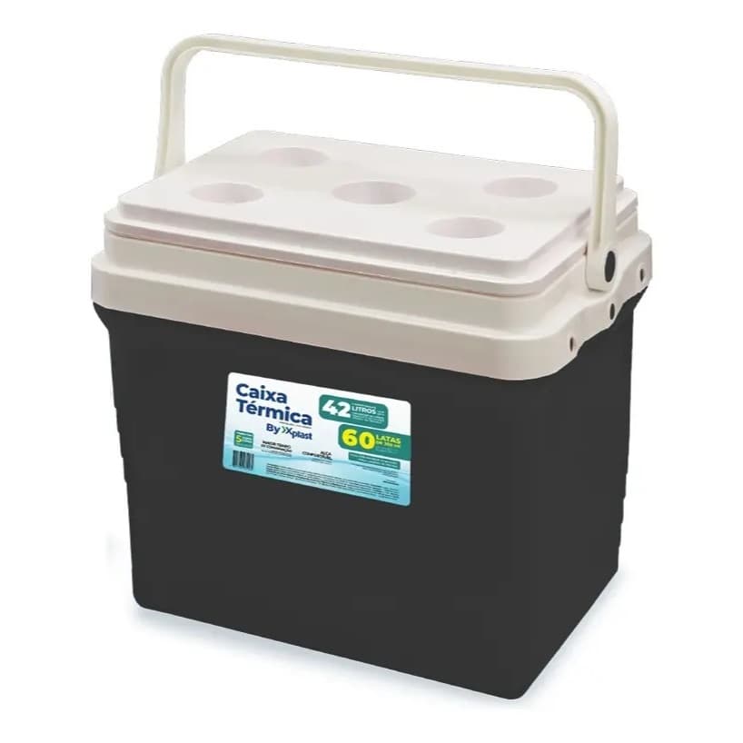 Caixa Térmica Reforçada Cooler 42Litros/ XPLAST Com Alça e Porta Latas