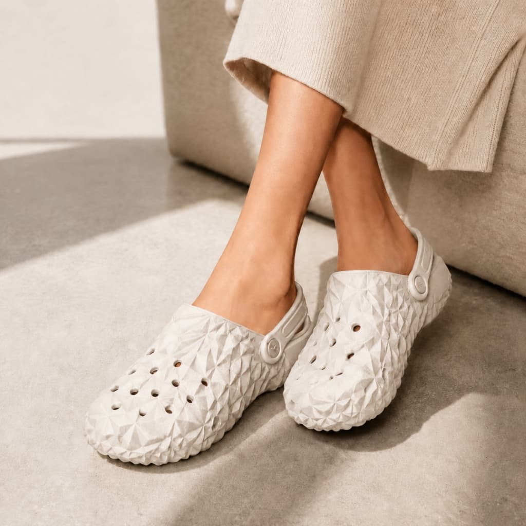 Babuche Diamante Feminino 3D Sandália Em EVA Com Textura Anatômica Para Muito Mais Conforto