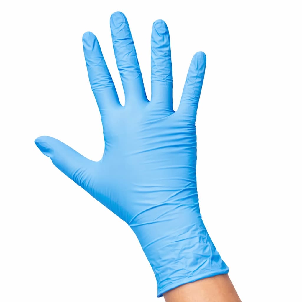 Luva Nitrílica Azul Descartável Sem Pó Resistente caixa 100 Unid