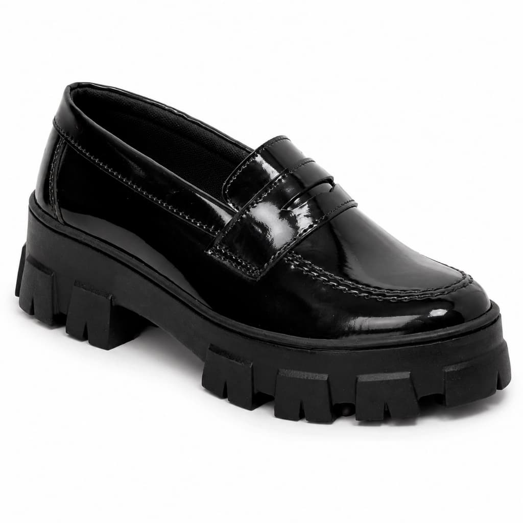 Mocassim Feminino Oxford Tratorado Casual Sapato Plataforma