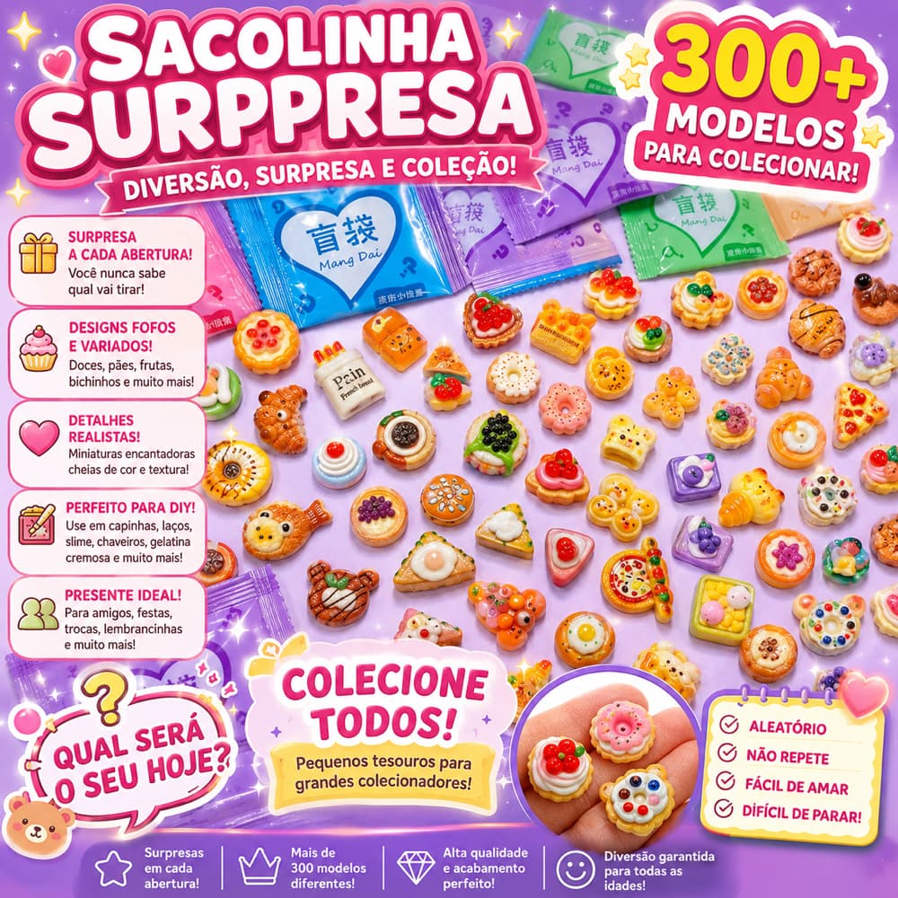 Miniaturas Decorativas de Comidas e Bebidas Modelo Aleatório para Casa de Boneca DIY