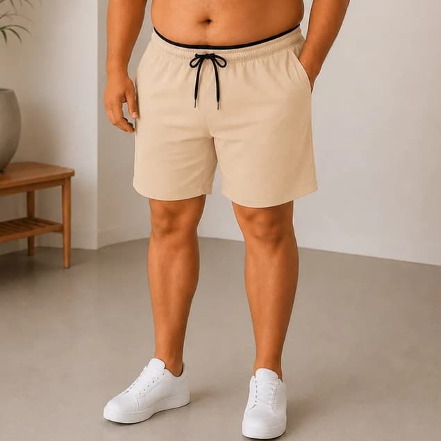 Short Tactel Com Elastano Plus Size Masculino  Premium Liso 3 Bolsos Bermuda Academia Extra Grande
