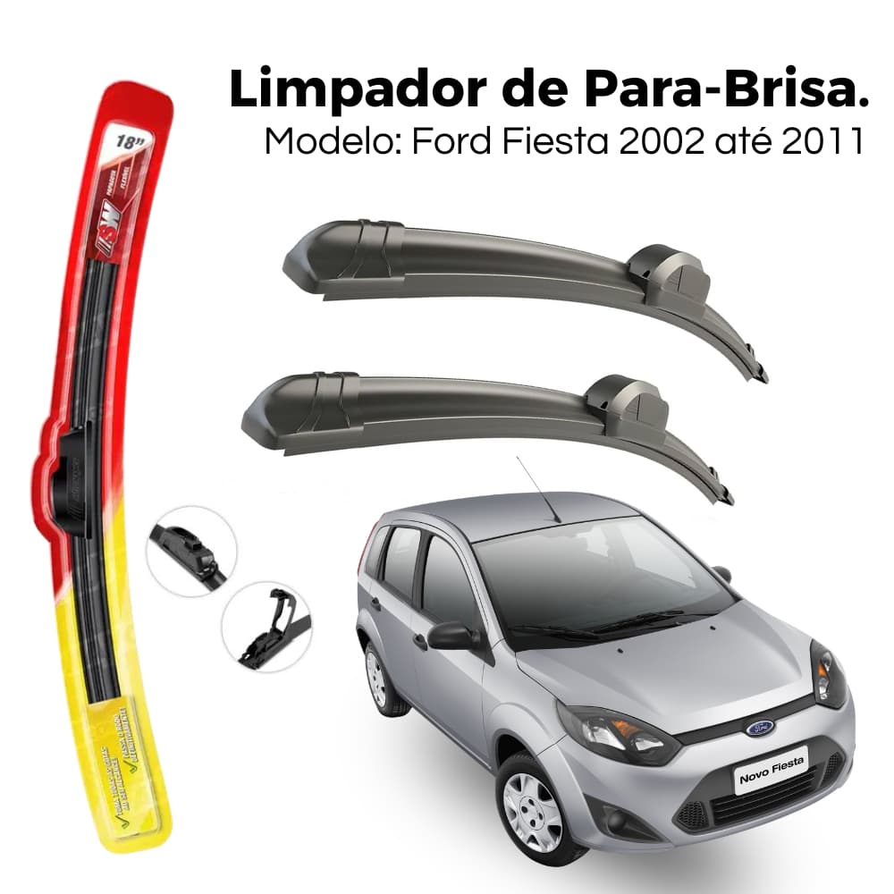 Jogo de Palheta Limpador de Para-brisa Dianteiro Ford Fiesta 2002 2003 2004 2005 2005 2006 2007 2008 2009 2010 2011