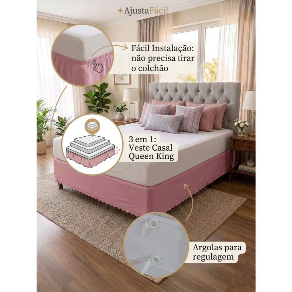 Saia Box Riollen Ajustável Elástico Resistente Serve Para Todos Os Tamanhos De Box