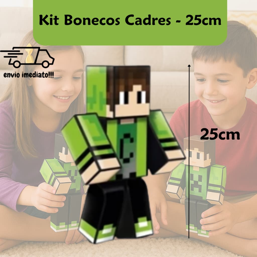 Boneco Articulado Cadres Youtuber 25cm 5 Pontos Articulação Gamer Algazarra