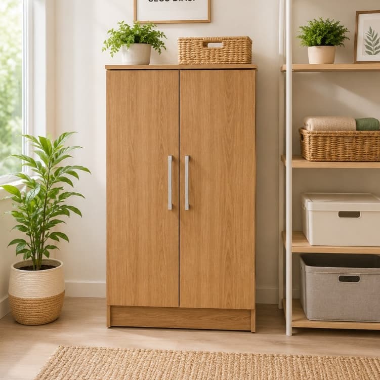 armário multiuso para lavanderia cozinha sapateira com 2 portas prateleira-diversas cores moderno