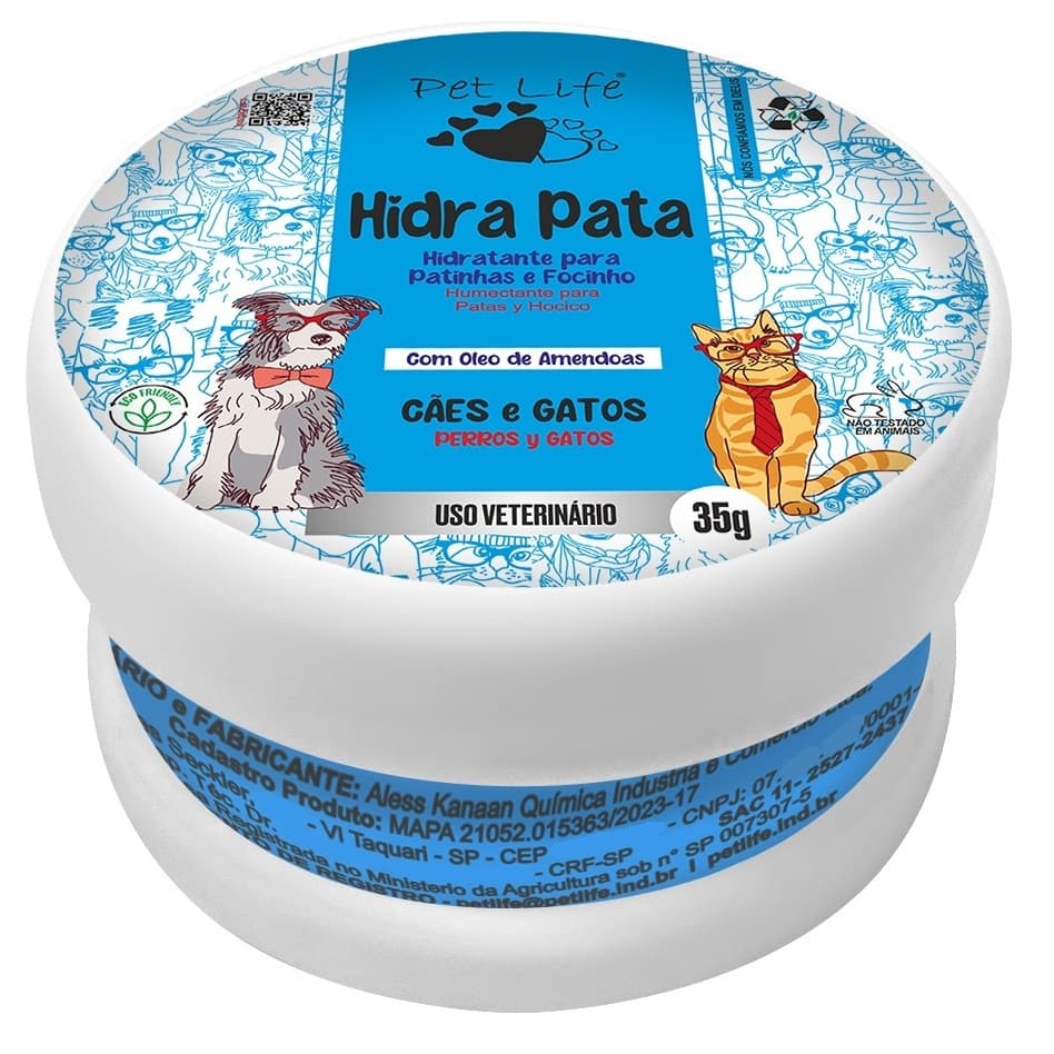 Hidra Patas Cães e Gatos Pet Life 35g - Hidratante de patinhas e focinhos