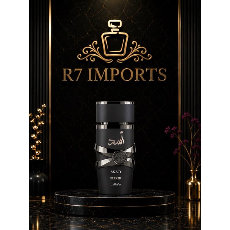 Asad Elixir Lançamento 2025 - Perfume Original Lattafa 100ml com Elegância, Poder e Longa Duração