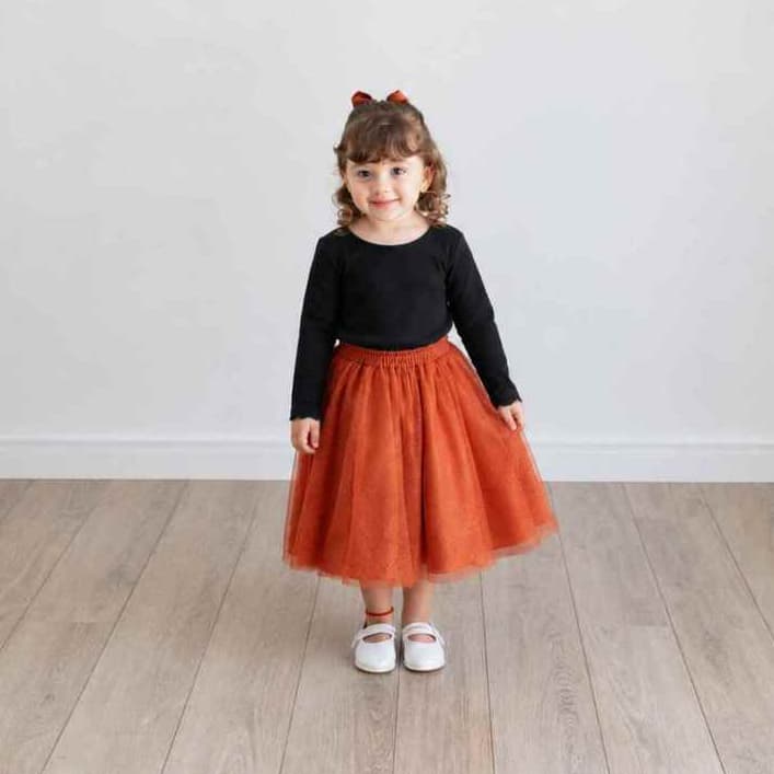 Saia Infantil Moda Evangélica Luxo Tafeta Tule Culto Fardamento Formal Eventos REF4153