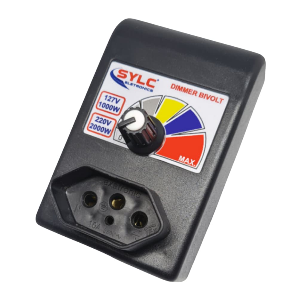 Controlador Eletrônico Rotativo Bivolt Dimmer -  1000/2000W